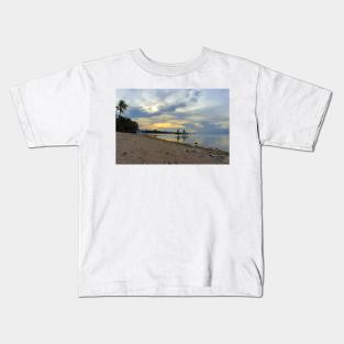 Boatmen Carry Traditional Boat to Shore Kids T-Shirt